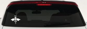 Queen Bee Homey Bee Car or Truck Window Decal Sticker (White)