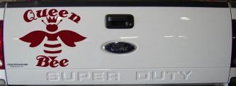 Queen Bee Honey Bee Car or Truck Window Decal Sticker (Purple Red)