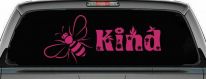 Bee Kind Honey Bee With Flowers Car or Truck Window Vinyl Decal Sticker (Hot Pink)