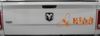 Bee Kind Honey Bee With Flowers Car or Truck Window Decal Sticker (Nut Brown)