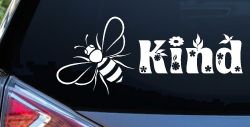 Bee Kind Honey Bee With Flowers Car or Truck Window Decal Sticker