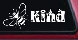 Bee Kind Honey Bee With Flowers Car or Truck Window Decal Sticker