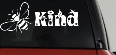 Bee Kind Honey Bee With Flowers Car or Truck Window Vinyl Decal Sticker