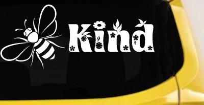 Bee Kind Honey Bee With Flowers Car or Truck Window Vinyl Decal Sticker