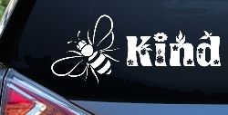 Bee Kind Honey Bee With Flowers Car or Truck Window Decal Sticker