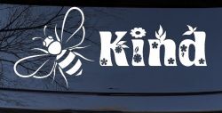 Bee Kind Honey Bee With Flowers Car or Truck Window Decal Sticker