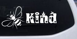 Bee Kind Honey Bee With Flowers Car or Truck Window Decal Sticker