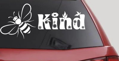 Bee Kind Honey Bee With Flowers Car or Truck Window Vinyl Decal Sticker