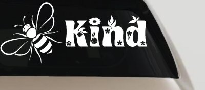 Bee Kind Honey Bee With Flowers Car or Truck Window Vinyl Decal Sticker