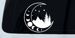 Moon Stars and Mountains Car or Truck Window Decal Sticker