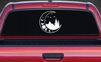 Moon Stars and Mountains Car or Truck Window Decal Sticker