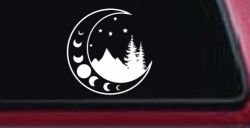 Moon Stars and Mountains Car or Truck Window Decal Sticker
