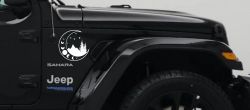 Moon Stars and Mountains Car or Truck Window Decal Sticker (White)