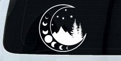 Moon Stars and Mountains Car or Truck Window Decal Sticker