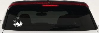 Moon Stars and Mountains Car or Truck Window Vinyl Decal Sticker (White)