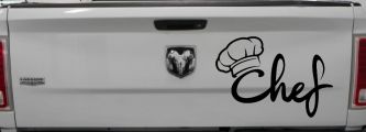 Chef with Hat Business Car or Truck Window Decal Sticker (Black)