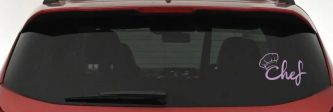 Chef with Hat Business Car or Truck Window Decal Sticker (Lilac)