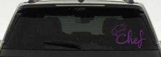 Chef with Hat Business Car or Truck Window Decal Sticker (Violet)