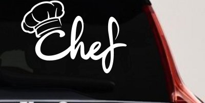Chef with Hat Business Car or Truck Window Vinyl Decal Sticker