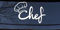 Chef with Hat Business Car or Truck Window Decal Sticker