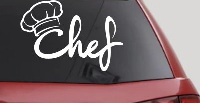 Chef with Hat Business Car or Truck Window Vinyl Decal Sticker