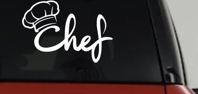 Chef with Hat Business Car or Truck Window Vinyl Decal Sticker