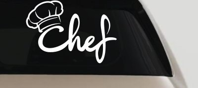 Chef with Hat Business Car or Truck Window Vinyl Decal Sticker