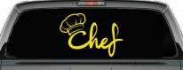 Chef with Hat Business Car or Truck Window Decal Sticker (Yellow)