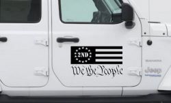 American Flag 2nd Amendment We The People Patriotic Car or Truck Window Decal Sticker (Black)