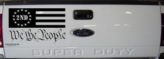 American Flag 2nd Amendment We The People Patriotic Car or Truck Window Decal Sticker (Black)