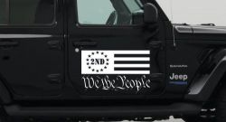 American Flag 2nd Amendment We The People Patriotic Car or Truck Window Decal Sticker (White)