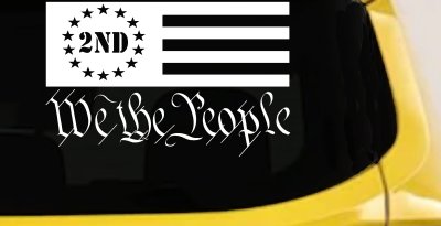 American Flag 2nd Amendment We The People Patriotic Car or Truck Window Vinyl Decal Sticker