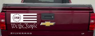 American Flag 2nd Amendment We The People Patriotic Car or Truck Window Decal Sticker (White)
