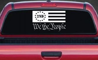 American Flag 2nd Amendment We The People Patriotic Car or Truck Window Decal Sticker
