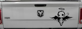 Fallen Angel Gothic Halloween Car or Truck Window Decal Sticker (Black)