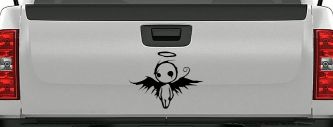 Fallen Angel Gothic Halloween Car or Truck Window Decal Sticker (Black)