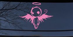 Fallen Angel Gothic Halloween Car or Truck Window Vinyl Decal Sticker (Pink)