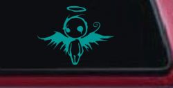 Fallen Angel Gothic Halloween Car or Truck Window Decal Sticker (Turquoise)