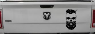 Beard Skull Car or Truck Window Vinyl Decal Sticker (Black)