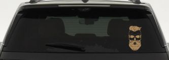 Beard Skull Car or Truck Window Decal Sticker (Light Brown)