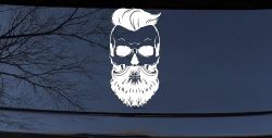 Beard Skull Car or Truck Window Decal Sticker