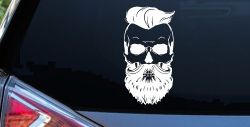 Beard Skull Car or Truck Window Decal Sticker