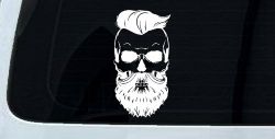 Beard Skull Car or Truck Window Decal Sticker