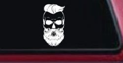 Beard Skull Car or Truck Window Decal Sticker