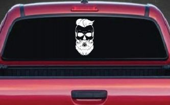 Beard Skull Car or Truck Window Decal Sticker