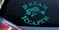 Bream Reaper Oval Bone Bream Funny Fishing Car or Truck Window Decal Sticker (Turquoise)
