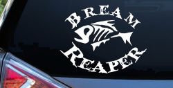 Bream Reaper Oval Bone Bream Funny Fishing Car or Truck Window Decal Sticker