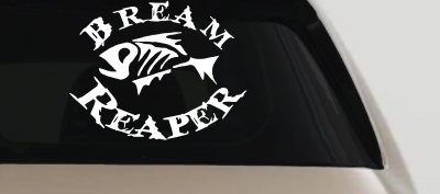 Bream Reaper Oval Bone Bream Funny Fishing Car or Truck Window Vinyl Decal Sticker