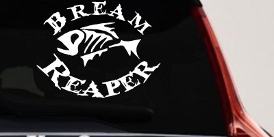 Bream Reaper Oval Bone Bream Funny Fishing Car or Truck Window Vinyl Decal Sticker