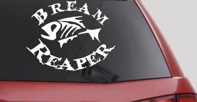Bream Reaper Oval Bone Bream Funny Fishing Car or Truck Window Vinyl Decal Sticker